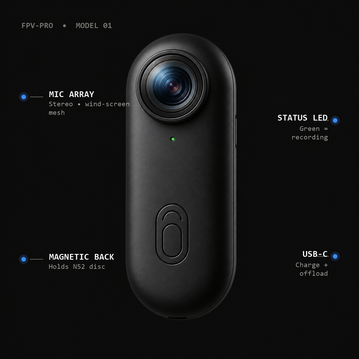 FPV Pro Cam technical feature view