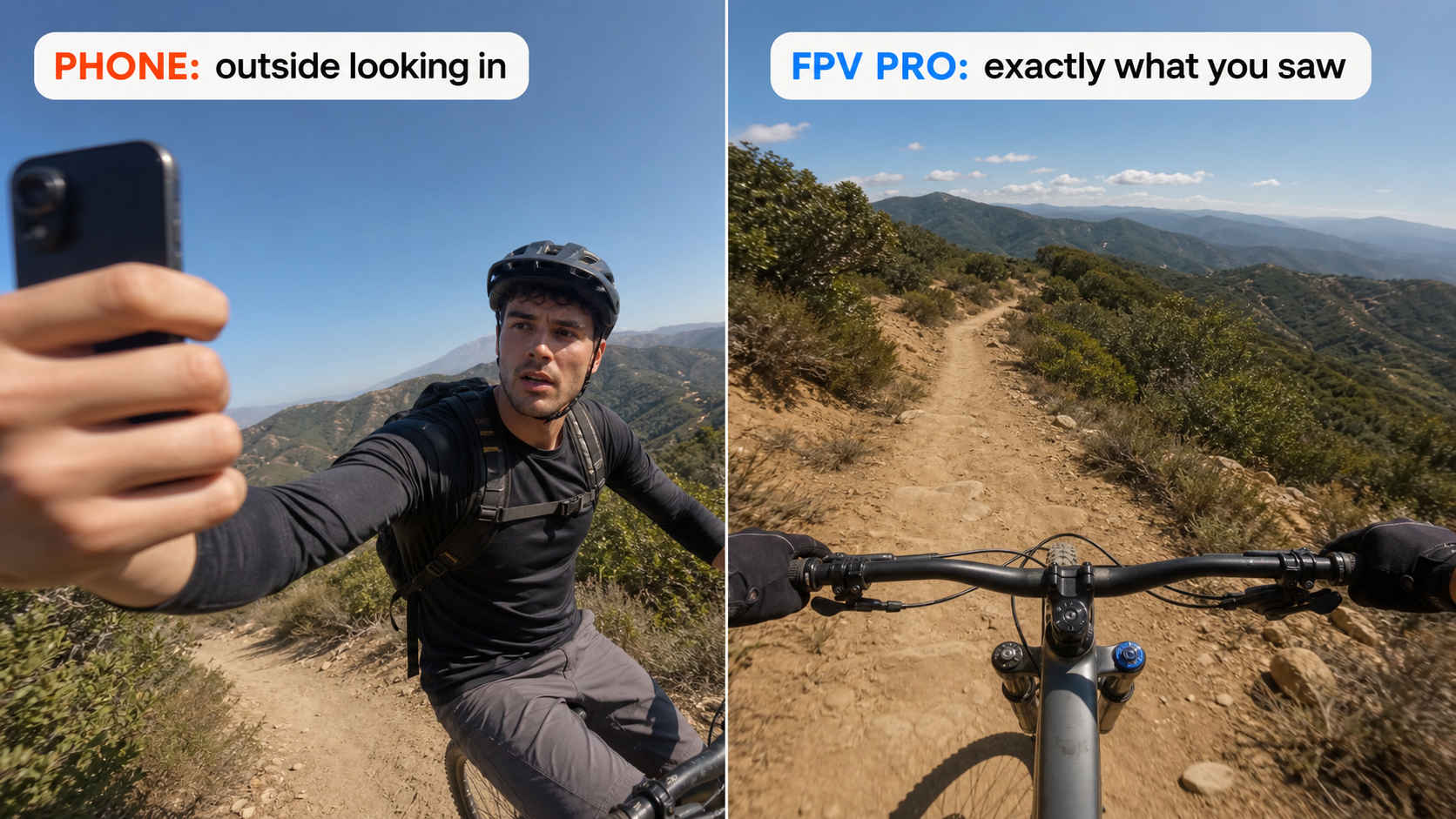 Phone angle versus FPV Pro point of view comparison