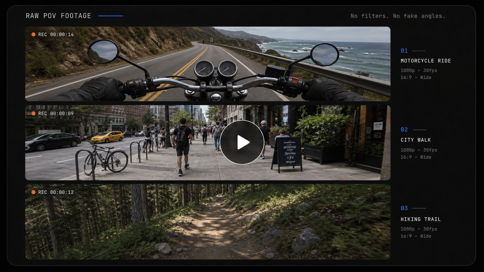 Raw POV footage collage from ride travel and everyday scenes
